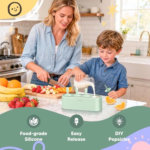Popsicle Mold Set 4 Pieces Homemade Silicone Popsicle Maker