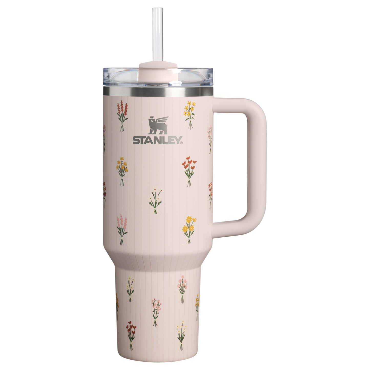 Large Capacity The Quencher H2.0 Flowstate Tumbler D362R - 40oz Large Capacity Car-Cup Friendly Quencher - Rose Quartz Bouquets