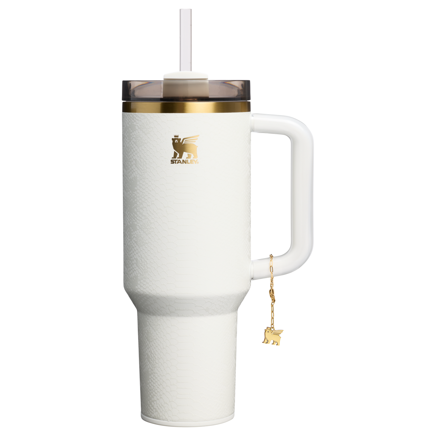Car-Cup Friendly The Quencher Luxe H2.0 Flowstate Tumbler D170A - Double-Wall Vacuum Insulated Travel Tumbler with Straw - Pale Stone Snakeskin