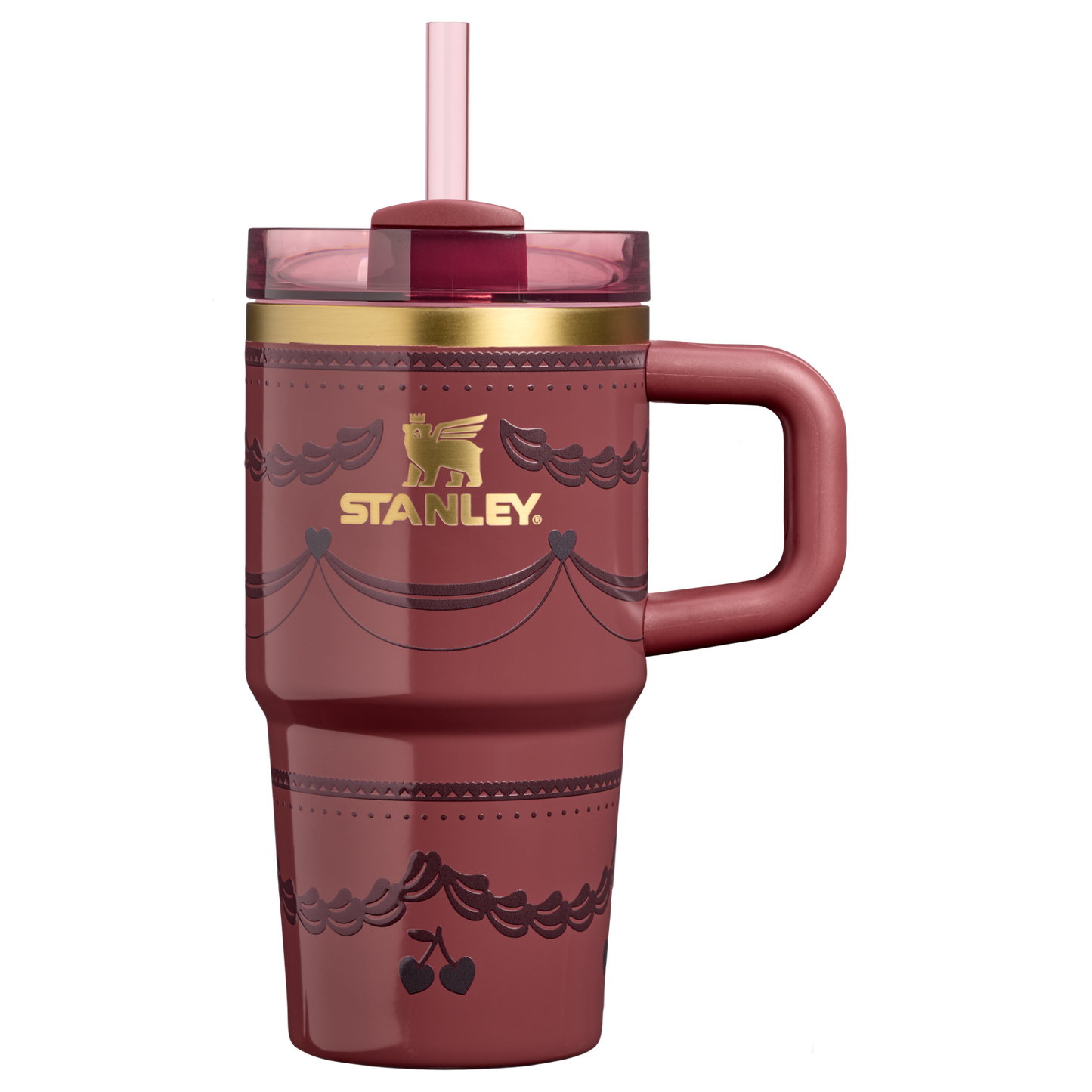 Car-Cup Friendly The Valentine’s Day Quencher H2.0 Flowstate Tumbler D234X - Double-Wall Vacuum Insulated Travel Tumbler with Straw - Red Velvet Cake