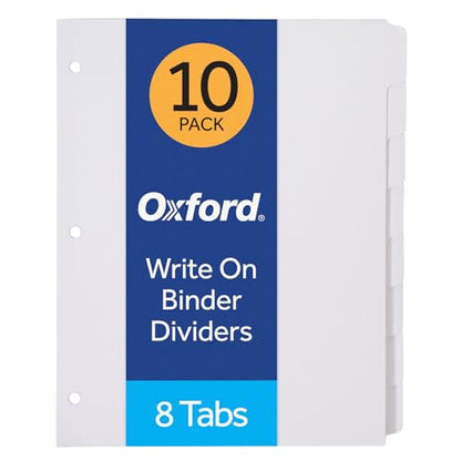 Oxford Binder Dividers for 3 Ring Binders, 10 Pack, Set