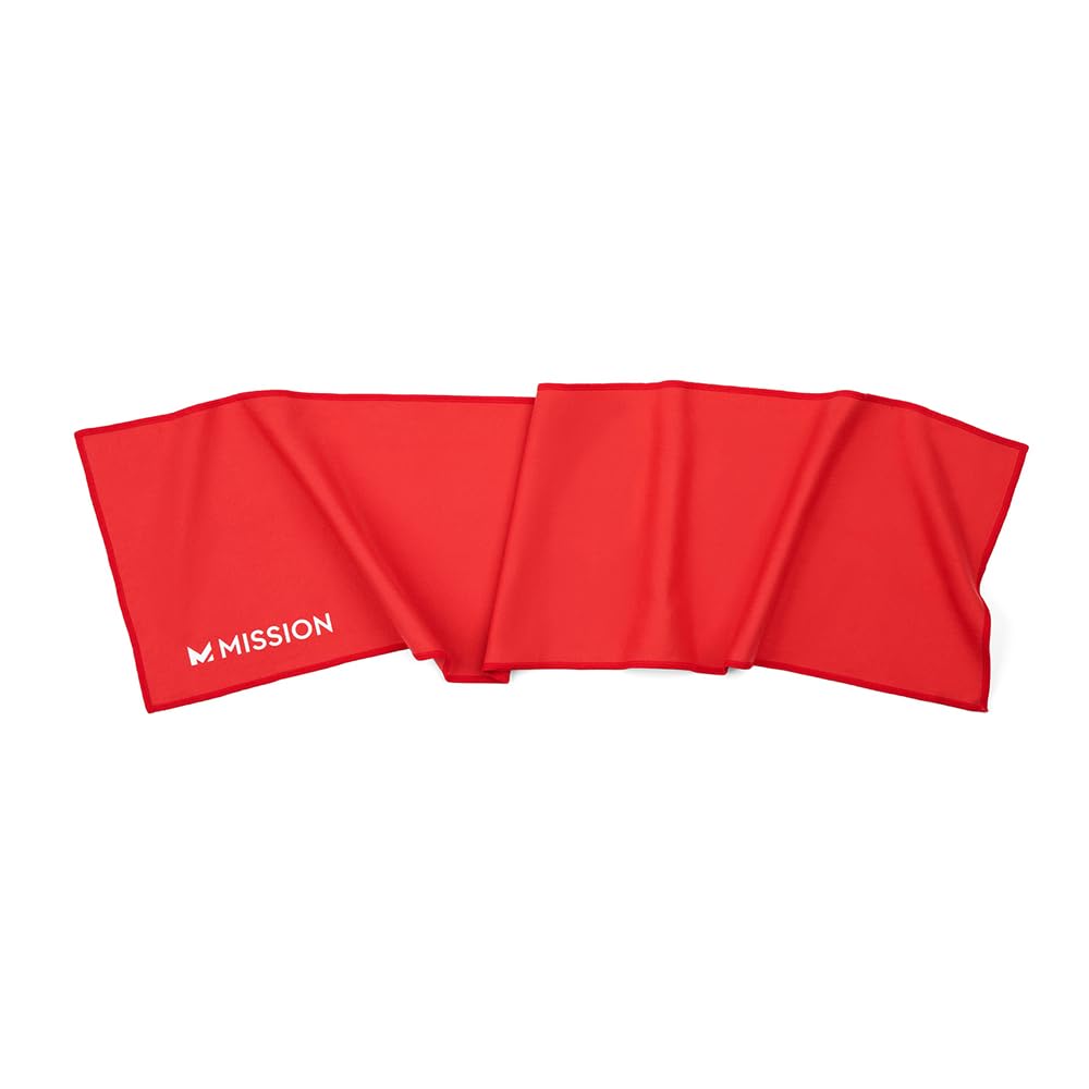 MISSION On-The-Go Cooling Towel, Blue - Soft, Lightweight Fabric - Cools Up to 2 Hours - UPF 50 Sun Protection - Machine Washable