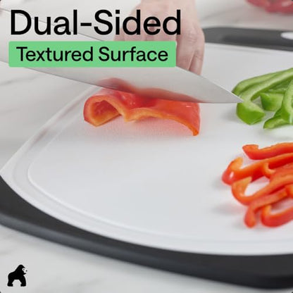 Eco-Friendly GORILLA GRIP BPA-Free Reversible Kitchen Cutting Board Set of 3, Essentials