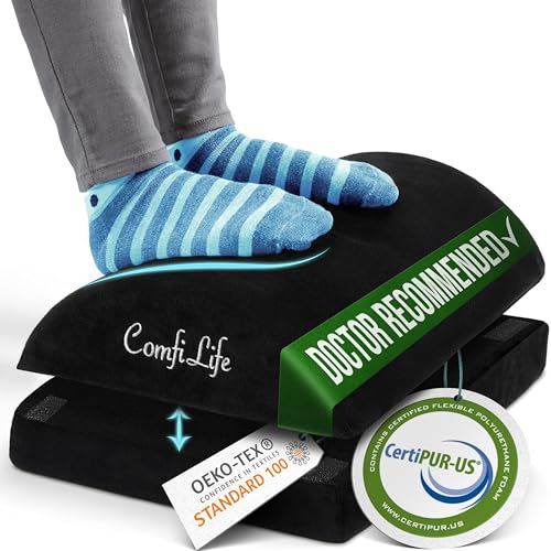 Eco-Friendly ComfiLife Foot Rest for Under Desk at Work – Adjustable Set