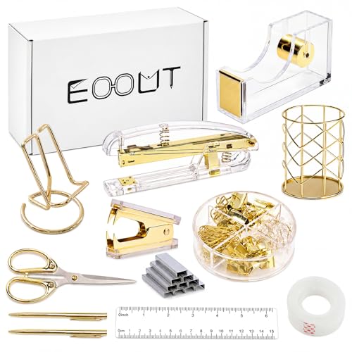 Smart Home EOOUT Gold Office Supplies Set Desk Accessories,