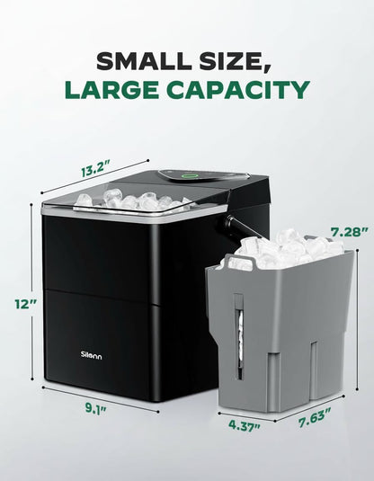 Silonn Nugget Ice Maker Countertop with APP & Voice Control, Self Cleaning Ice Machine with 3L Large Water Tank, 40 lbs/24H Soft Chewable Ice, Portable Pebble Ice Maker for Home, Kitchen and Party