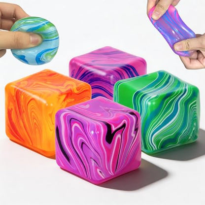 luxury 4 Pcs Stress Cube Squishies Fidget Toys, Ice Essentials
