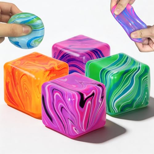 luxury 4 Pcs Stress Cube Squishies Fidget Toys, Ice Essentials