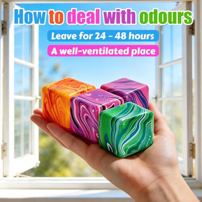 luxury 4 Pcs Stress Cube Squishies Fidget Toys, Ice Essentials