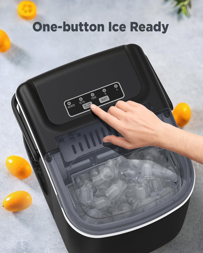 Nugget Ice Maker Countertop - Silonn Smart Pebble Ice Machine, Pellet Ice 44 lbs per Day, Crushed Ice from Timer Function and Status Alerts with Silonn App, Stainless Steel