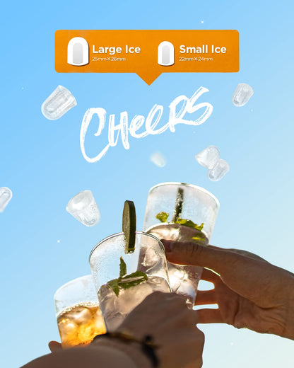 Nugget Ice Maker Countertop - Silonn Smart Pebble Ice Machine, Pellet Ice 44 lbs per Day, Crushed Ice from Timer Function and Status Alerts with Silonn App, Stainless Steel