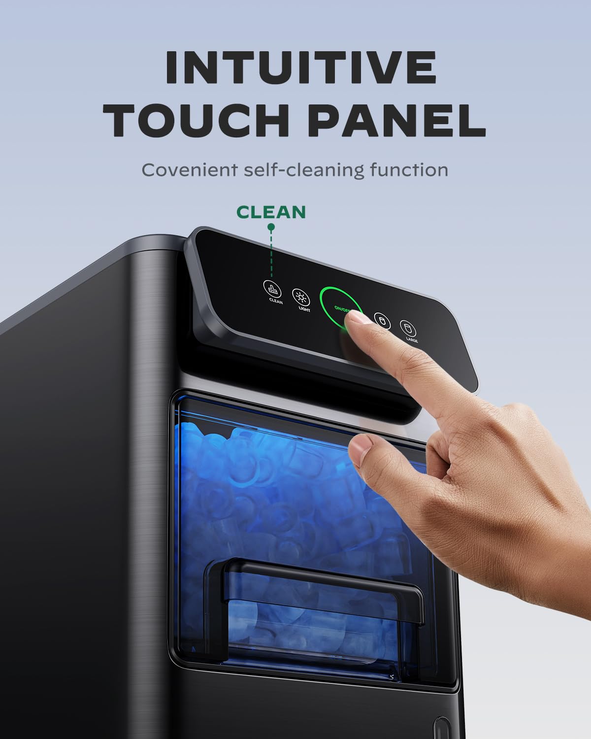 Nugget Ice Maker Countertop - Silonn Smart Pebble Ice Machine, Pellet Ice 44 lbs per Day, Crushed Ice from Timer Function and Status Alerts with Silonn App, Stainless Steel