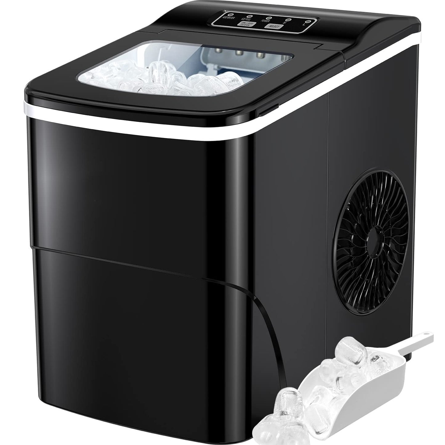 Nugget Ice Maker Countertop - Silonn Smart Pebble Ice Machine, Pellet Ice 44 lbs per Day, Crushed Ice from Timer Function and Status Alerts with Silonn App, Stainless Steel