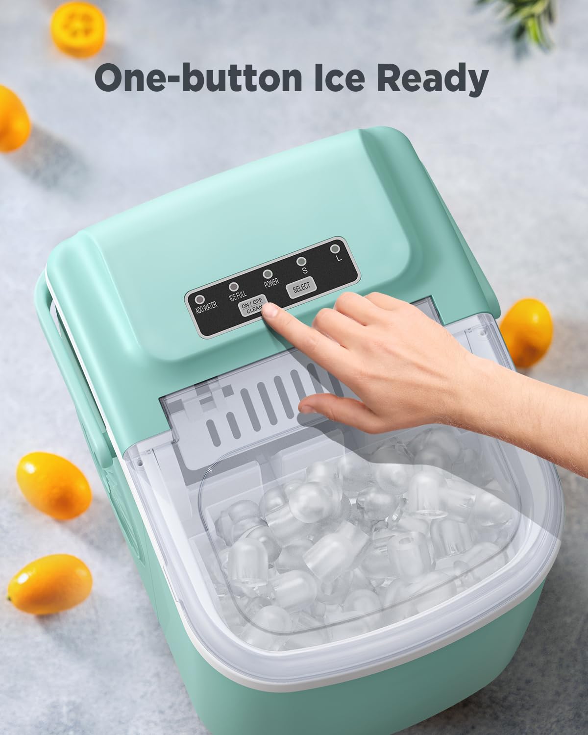 Nugget Ice Maker Countertop - Silonn Smart Pebble Ice Machine, Pellet Ice 44 lbs per Day, Crushed Ice from Timer Function and Status Alerts with Silonn App, Stainless Steel