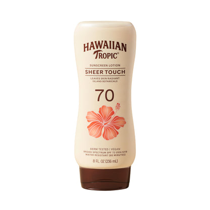 Hawaiian Tropic Sheer Touch Ultra Radiance Lotion Sunscreen SPF 50, 8 Fl Oz Twin Pack, Hawaiian Tropic Sunscreen SPF 50, Sunblock, Oxybenzone Free Sunscreen, Body Sunscreen Pack, 8 Fl Oz each