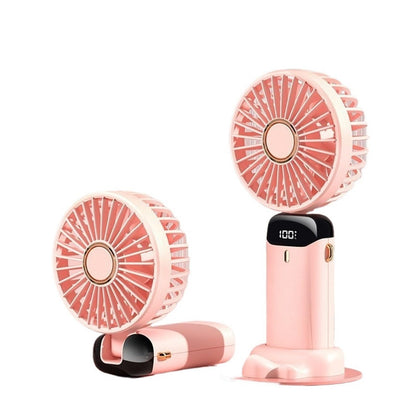 Handheld fan usb mini portable rechargeable small digital display folding aromatherapy electric