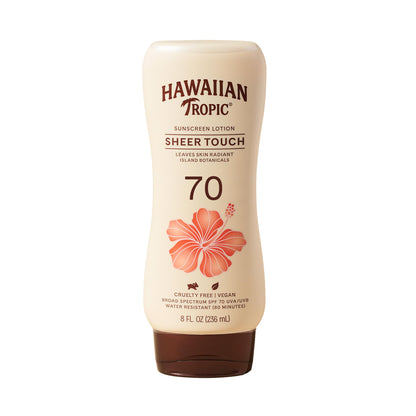 Hawaiian Tropic Sheer Touch Ultra Radiance Lotion Sunscreen SPF 50, 8 Fl Oz Twin Pack, Hawaiian Tropic Sunscreen SPF 50, Sunblock, Oxybenzone Free Sunscreen, Body Sunscreen Pack, 8 Fl Oz each