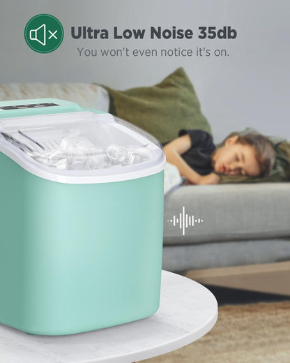 Nugget Ice Maker Countertop - Silonn Smart Pebble Ice Machine, Pellet Ice 44 lbs per Day, Crushed Ice from Timer Function and Status Alerts with Silonn App, Stainless Steel