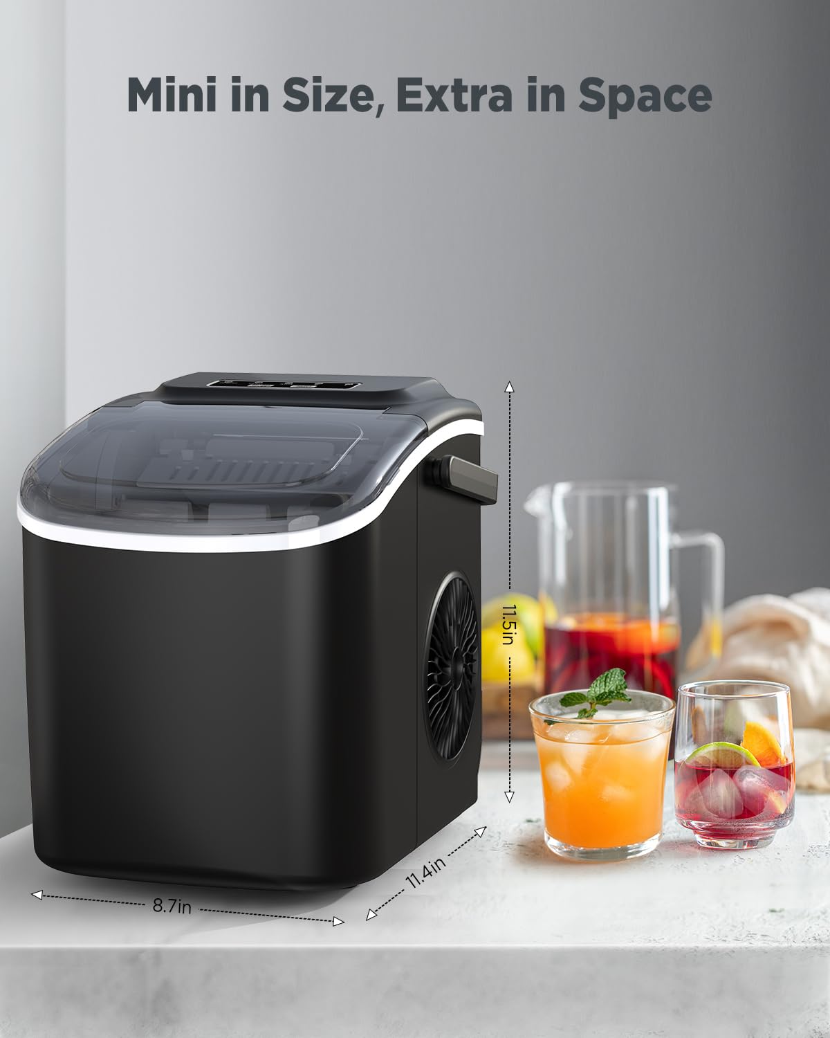 Nugget Ice Maker Countertop - Silonn Smart Pebble Ice Machine, Pellet Ice 44 lbs per Day, Crushed Ice from Timer Function and Status Alerts with Silonn App, Stainless Steel