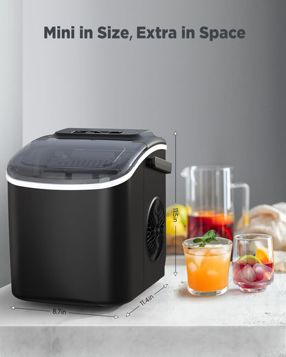 Nugget Ice Maker Countertop - Silonn Smart Pebble Ice Machine, Pellet Ice 44 lbs per Day, Crushed Ice from Timer Function and Status Alerts with Silonn App, Stainless Steel