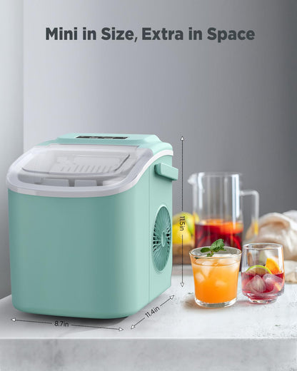 Nugget Ice Maker Countertop - Silonn Smart Pebble Ice Machine, Pellet Ice 44 lbs per Day, Crushed Ice from Timer Function and Status Alerts with Silonn App, Stainless Steel