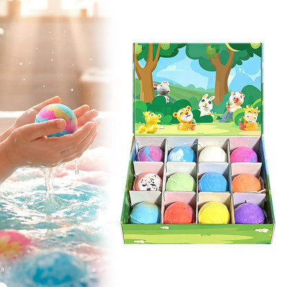 Ocean Toy Bath Salt Ball Sleeve Box Bath Bombs, 2026 New 12-Pack Bath Bombs with Surprise Spring Inside, Upgrade Easter Gifts Bubble Easter Basket Stuffers Easter Egg Fillers (Blue 12Pcs)