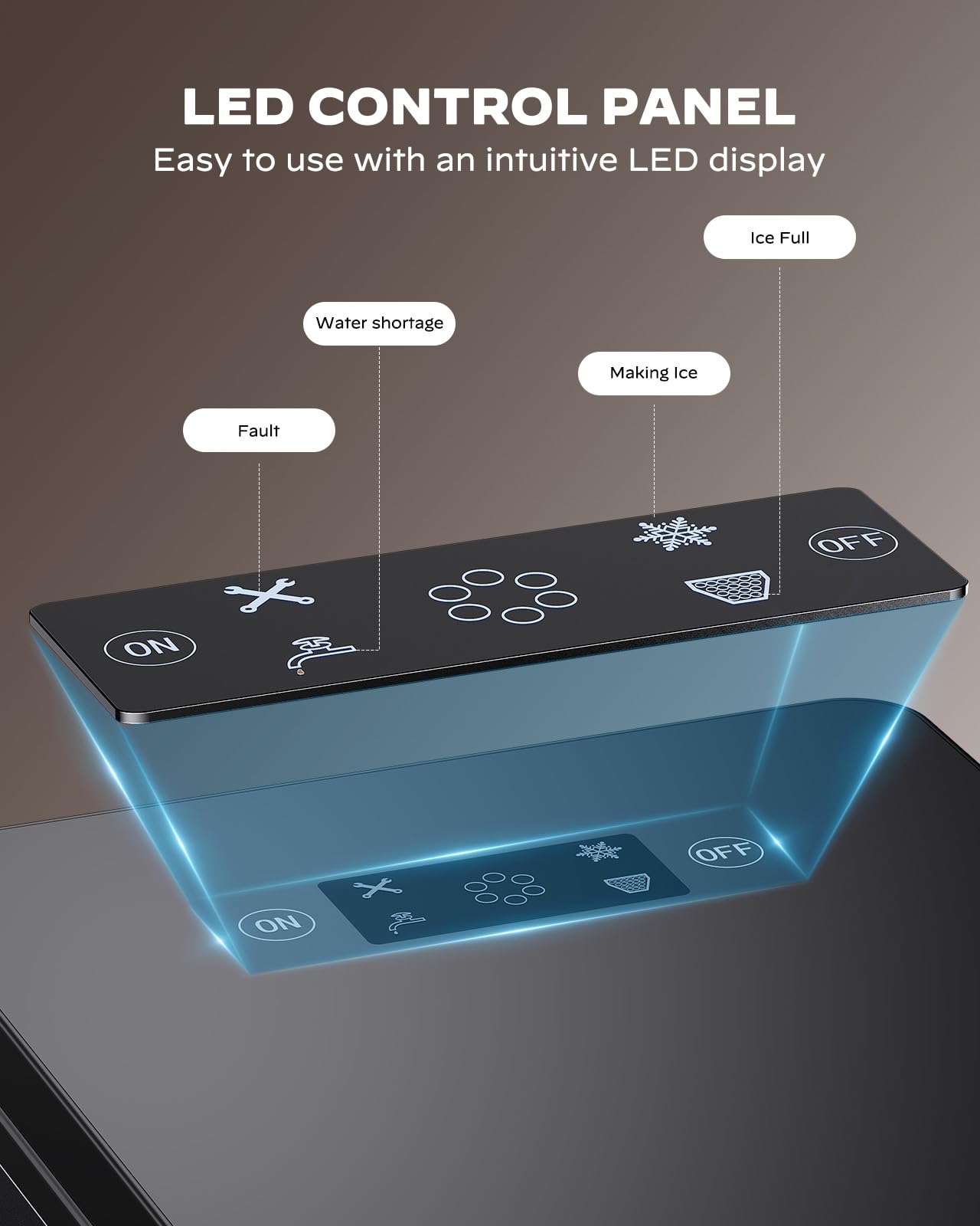 Nugget Ice Maker Countertop - Silonn Smart Pebble Ice Machine, Pellet Ice 44 lbs per Day, Crushed Ice from Timer Function and Status Alerts with Silonn App, Stainless Steel