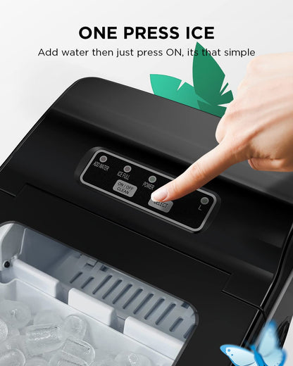 Nugget Ice Maker Countertop - Silonn Smart Pebble Ice Machine, Pellet Ice 44 lbs per Day, Crushed Ice from Timer Function and Status Alerts with Silonn App, Stainless Steel