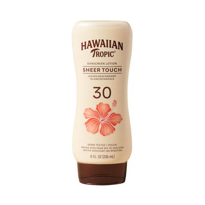 Hawaiian Tropic Sheer Touch Ultra Radiance Lotion Sunscreen SPF 50, 8 Fl Oz Twin Pack, Hawaiian Tropic Sunscreen SPF 50, Sunblock, Oxybenzone Free Sunscreen, Body Sunscreen Pack, 8 Fl Oz each
