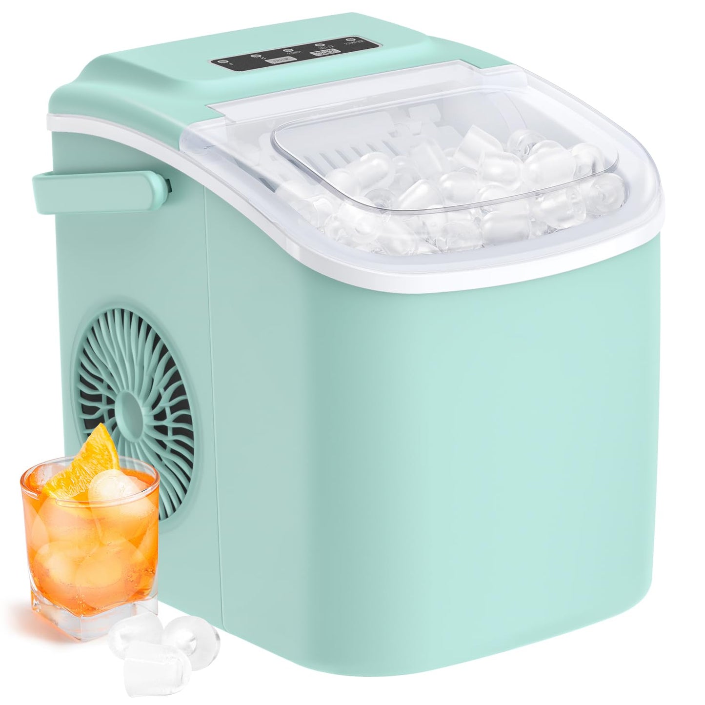 Nugget Ice Maker Countertop - Silonn Smart Pebble Ice Machine, Pellet Ice 44 lbs per Day, Crushed Ice from Timer Function and Status Alerts with Silonn App, Stainless Steel