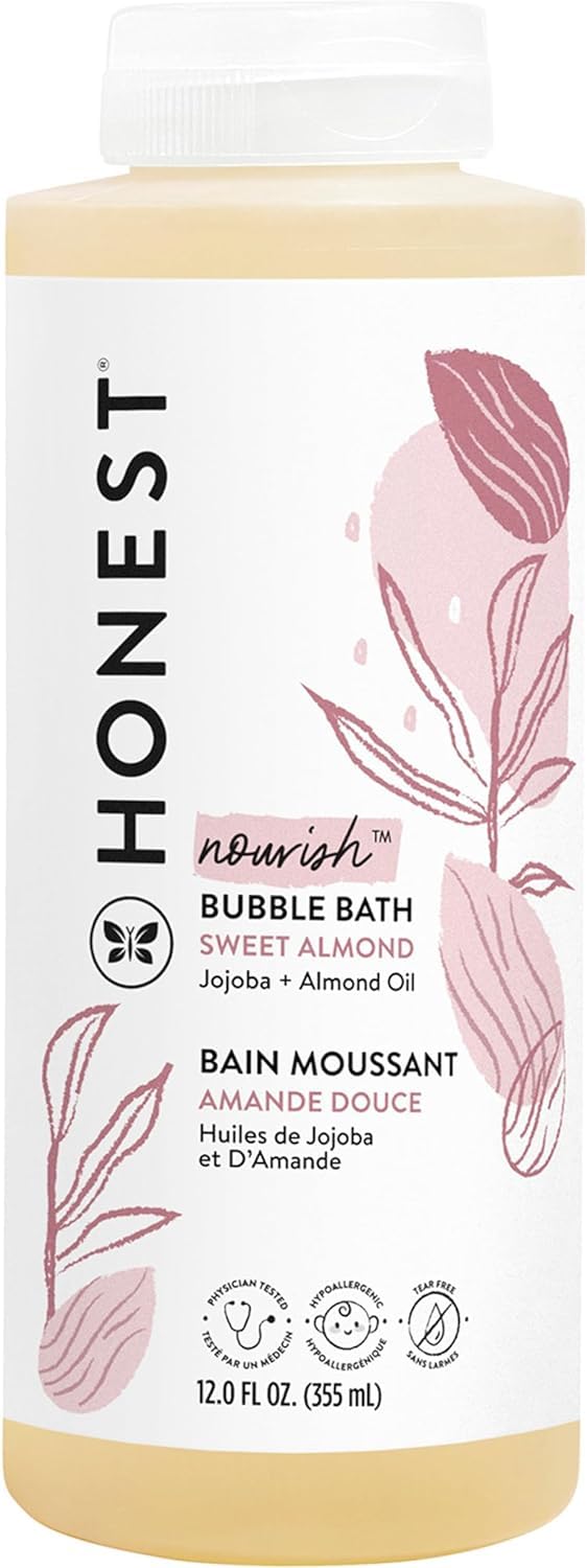 The Honest Company Foaming Bubble Bath & Baby Wash, Tear-Free, Hypoallergenic, Natural Formula, Lavender Calm Scent, 12 fl oz