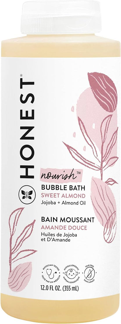 The Honest Company Foaming Bubble Bath & Baby Wash, Tear-Free, Hypoallergenic, Natural Formula, Lavender Calm Scent, 12 fl oz