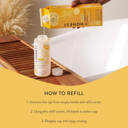 The Honest Company Foaming Bubble Bath & Baby Wash, Tear-Free, Hypoallergenic, Natural Formula, Lavender Calm Scent, 12 fl oz