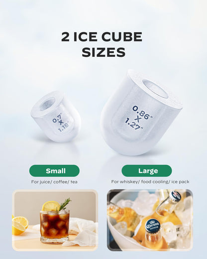 Nugget Ice Maker Countertop - Silonn Smart Pebble Ice Machine, Pellet Ice 44 lbs per Day, Crushed Ice from Timer Function and Status Alerts with Silonn App, Stainless Steel