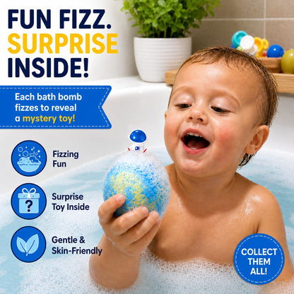 EvolutionUSA 12 Bloom Bath Bombs with Toys - Adorable Girl Bath Bomb Set, Bubbly Kids Bathbombs, Fizzy Bath Ball, Kids Bath Bombs for Girls, Childrens Bath Bomb Set Easter, Birthday, Christmas Gift