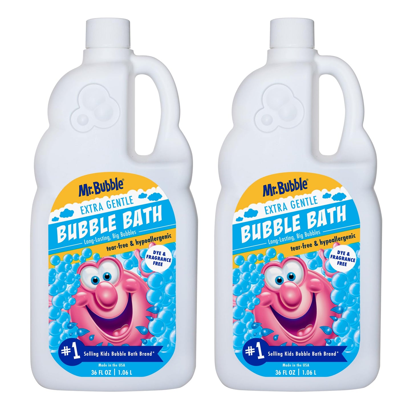 Mr. Bubble Original Bubble Bath - Great for Your Baby, Kids, and Adults - Hypoallergenic, Tear Free Bubble Bath Solution (2 Bottles, 16 fl oz Each)
