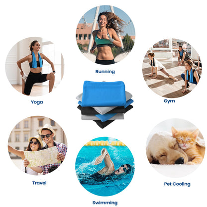 Clothirily Cooling Towels for Women Men, Breathable Cooling Towels for Neck and Face, Workout Towel for Hot Weather, Sweat Towel for Gym Yoga, Camping, Fitness, Running, Traveling, 6 Pack 40"x12"