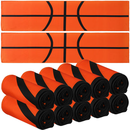 12 Pcs Cooling Towel Baseball Football Basketball Breathable Chilly Softball Soccer Ice Towel, 40"x12" Tennis Microfiber Accessories for Player(White,Baseball)