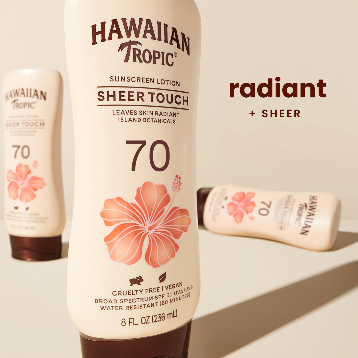 Hawaiian Tropic Sheer Touch Ultra Radiance Lotion Sunscreen SPF 50, 8 Fl Oz Twin Pack, Hawaiian Tropic Sunscreen SPF 50, Sunblock, Oxybenzone Free Sunscreen, Body Sunscreen Pack, 8 Fl Oz each