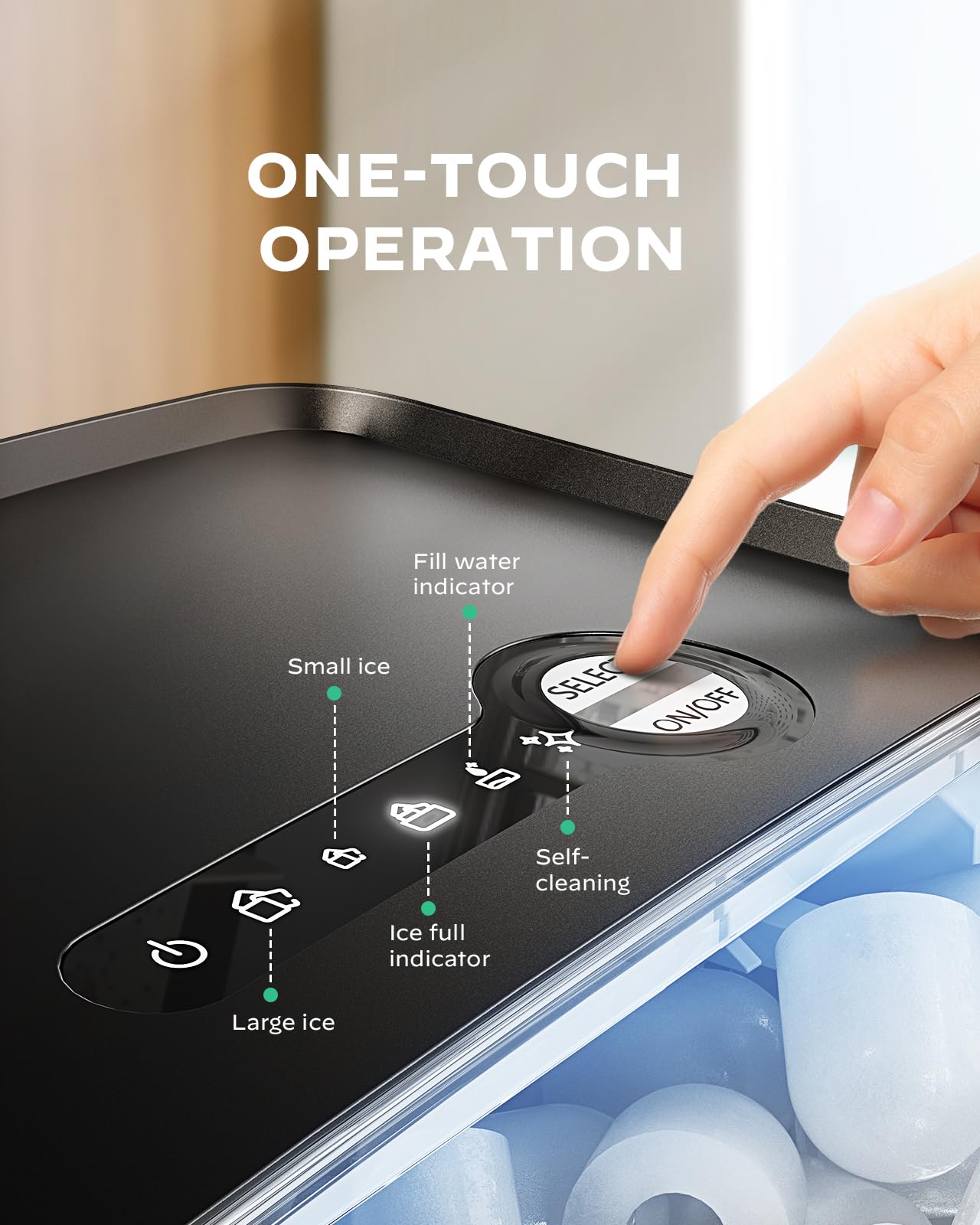 Nugget Ice Maker Countertop - Silonn Smart Pebble Ice Machine, Pellet Ice 44 lbs per Day, Crushed Ice from Timer Function and Status Alerts with Silonn App, Stainless Steel
