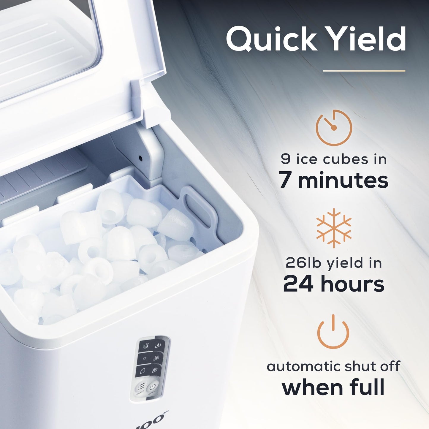 Igloo Automatic Self-Cleaning Portable Electric Countertop Ice Maker Machine with Handle, 26 Pounds in 24 Hours, 9 Ice Cubes Ready in 7 Minutes, with Ice Scoop and Basket