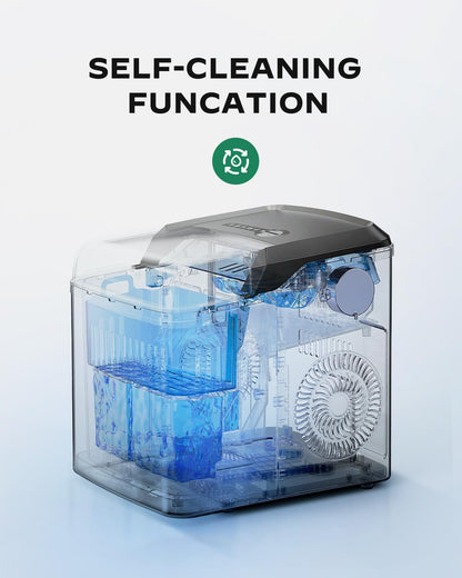 Nugget Ice Maker Countertop - Silonn Smart Pebble Ice Machine, Pellet Ice 44 lbs per Day, Crushed Ice from Timer Function and Status Alerts with Silonn App, Stainless Steel