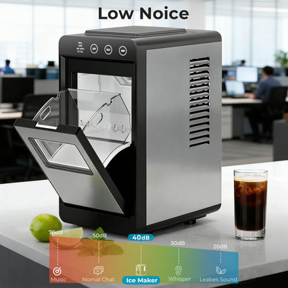 Antarctic Star Countertop Ice Maker, 26lbs/24H Ice Machine, Self-Cleaning Portable Ice Maker with 1.1lb Storage, 8 Bullet Ice in 6 Mins, Compact Ice Maker for Home/Office/Outdoor, Black