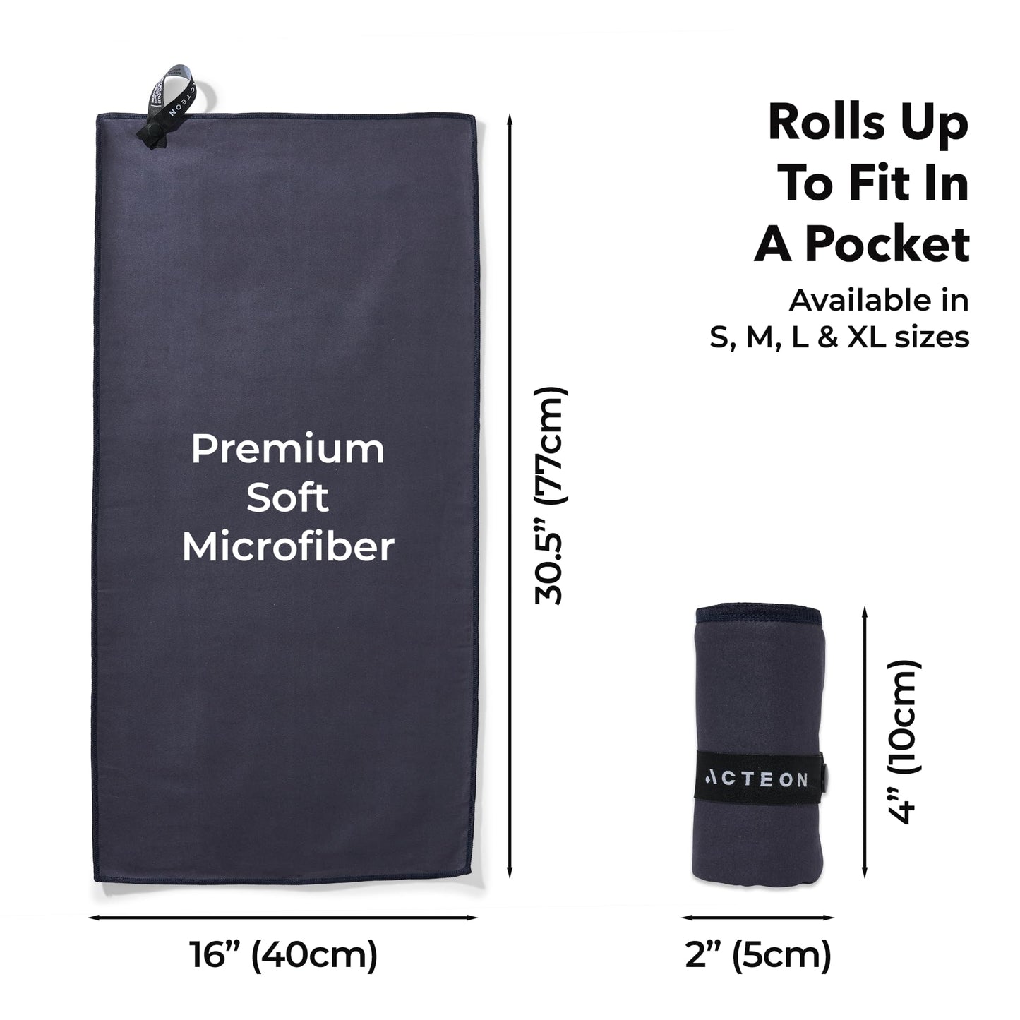 Acteon Microfiber Gym Towels 5 Pack, Quick Dry Silver ION Odor-Free Sweat Towel, Super Absorbent Fast Drying for Men & Women, Workout, Yoga, Running, Hiking, Travel – 16x30.5 Inch