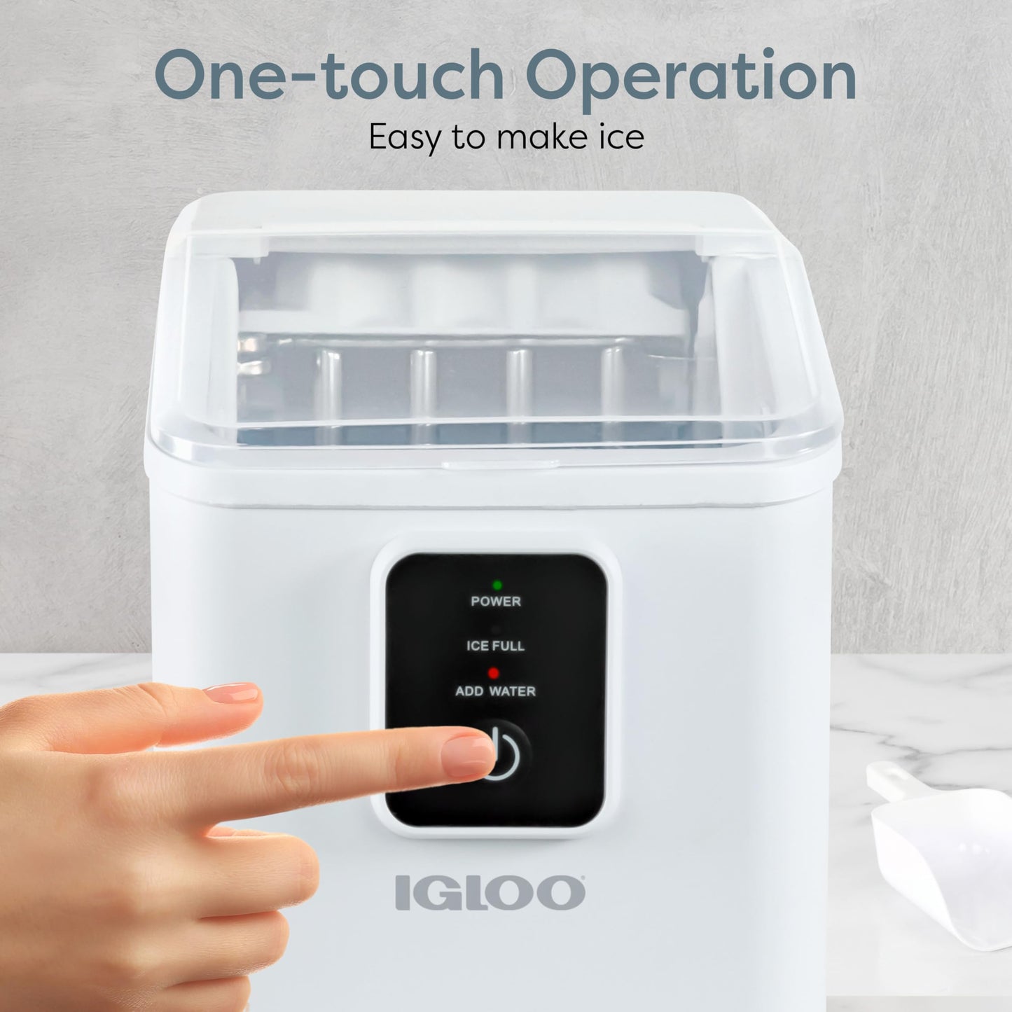Igloo Automatic Self-Cleaning Portable Electric Countertop Ice Maker Machine with Handle, 26 Pounds in 24 Hours, 9 Ice Cubes Ready in 7 Minutes, with Ice Scoop and Basket