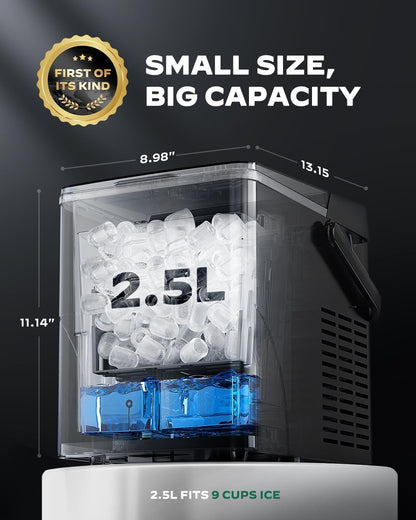 Silonn Nugget Ice Maker Countertop with APP & Voice Control, Self Cleaning Ice Machine with 3L Large Water Tank, 40 lbs/24H Soft Chewable Ice, Portable Pebble Ice Maker for Home, Kitchen and Party