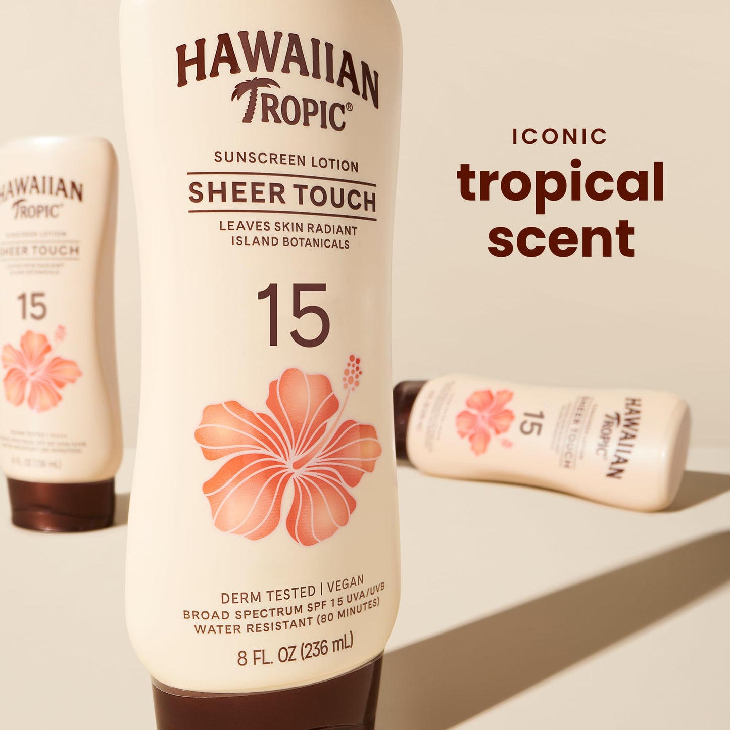 Hawaiian Tropic Sheer Touch Ultra Radiance Lotion Sunscreen SPF 50, 8 Fl Oz Twin Pack, Hawaiian Tropic Sunscreen SPF 50, Sunblock, Oxybenzone Free Sunscreen, Body Sunscreen Pack, 8 Fl Oz each