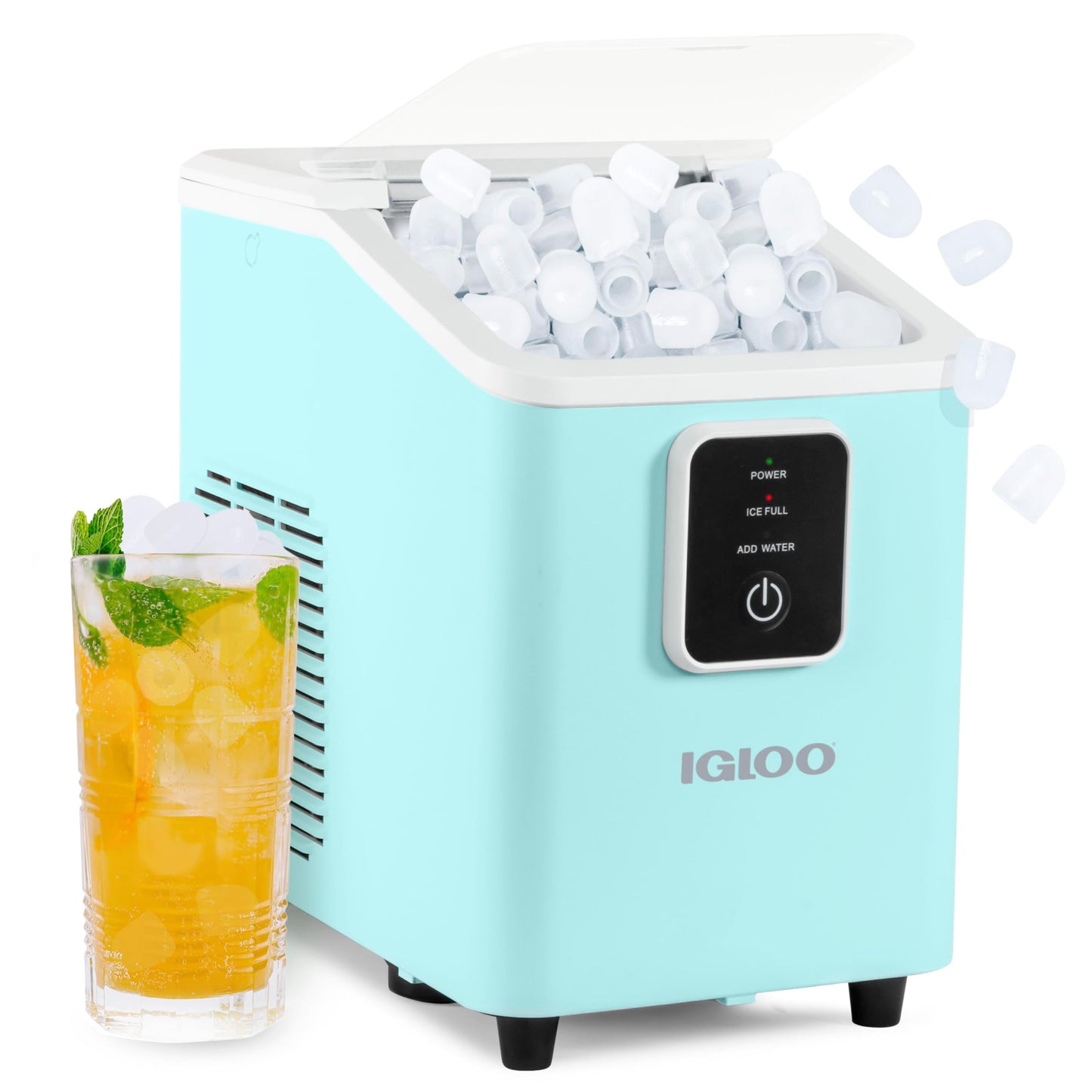 Igloo Automatic Self-Cleaning Portable Electric Countertop Ice Maker Machine with Handle, 26 Pounds in 24 Hours, 9 Ice Cubes Ready in 7 Minutes, with Ice Scoop and Basket