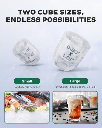 Nugget Ice Maker Countertop - Silonn Smart Pebble Ice Machine, Pellet Ice 44 lbs per Day, Crushed Ice from Timer Function and Status Alerts with Silonn App, Stainless Steel