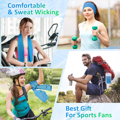 Cooling Towels for Neck and Face 8Pack(40"x12"), Cooling Neck Wraps for Gym | Sweat wicking, Quick dry, Lightweight, Reusable, Absorbent, Cool Towel for Running, Yoga, Workout, Travel, Climbing